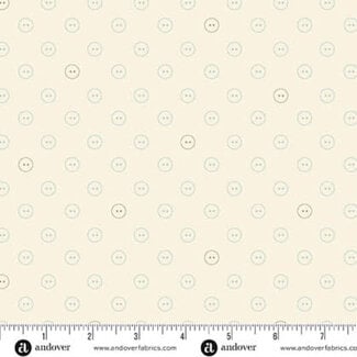 Andover 70 cm Sewing Bird, Buttons, A1617-Starched, $24/m