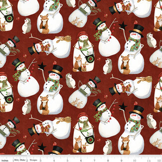 Riley Blake Designs Northern Christmas, C17831-RED, Snowmen, Red, $0.26/cm or $26/m
