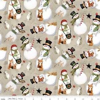 Riley Blake Designs Northern Christmas, C17831-NEUTRAL, Snowmen, Neutral, $0.26/cm or $26/m