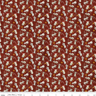 Riley Blake Designs Northern Christmas, C17833-RED, Mice, Red, $0.26/cm or $26/m