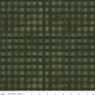 Riley Blake Designs Northern Christmas, C17835-GREEN, Buffalo Check, Green, $0.26/cm or $26/m