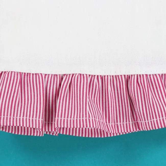 Red & White Striped Ruffled Tea Towel, 2 pack