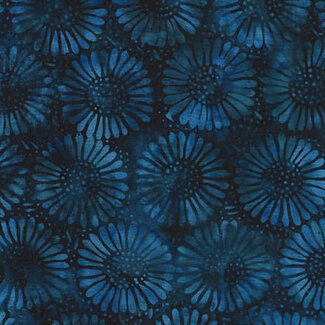 Island Batik 65 cm Twilight, 112430590, Large Daisy, Blue Storm, $22/m