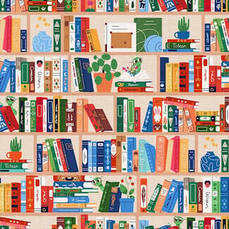 PBS Fabrics 65 cm  Book Worm, Book Shelves, 12026515, $22/m