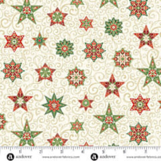 Makower UK Adorn Christmas Fabric Kit for Large Starburst Tree Skirt (incl Binding)