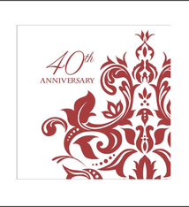 Ruby Anniversary Lunch Napkins, 3-Ply, Mid-Count, 40th Anniv