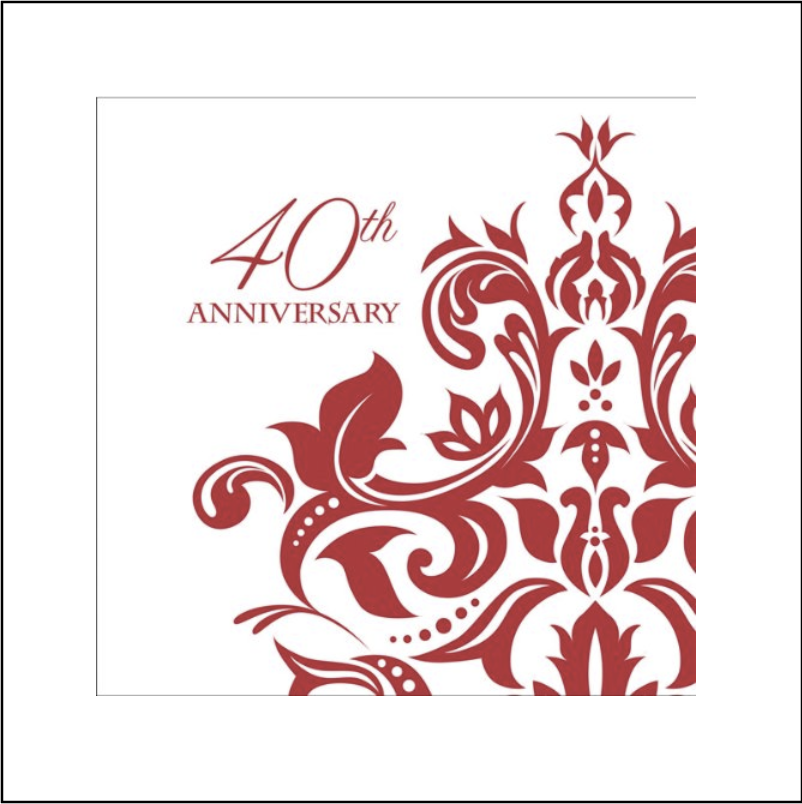 Ruby Anniversary Lunch Napkins, 3-Ply, Mid-Count, 40th Anniv