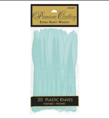 Robin's Egg Blue Premium Heavy Weight Plastic Knives