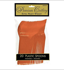 Orange Peel Premium Heavy Weight Plastic Spoons