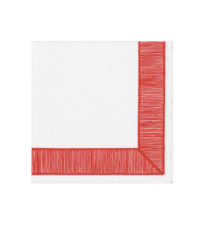 Ribbon Border Paper Cocktail Napkins in Red - 20 Per Package