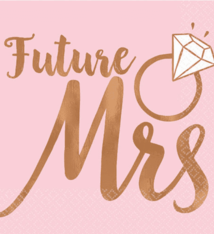 Blush Wedding Beverage Napkins- 16 Count