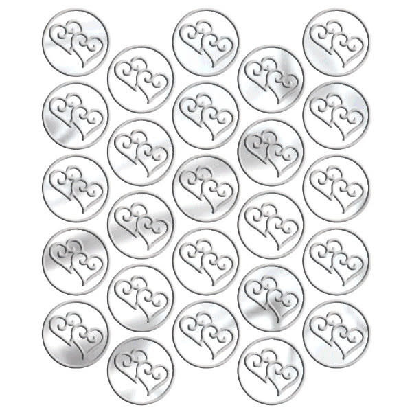Silver Heart Sticker Seals- 25 CT