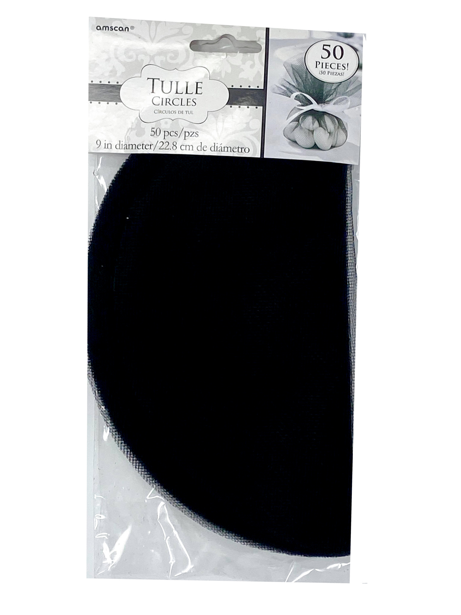 Black Tulle Circles - 50 Pcs
