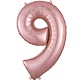 Number "9" Mylar Balloon - 34" Rose Gold