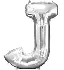 Letter "J" Mylar Balloon -32" Silver