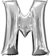 Letter "M" Mylar Balloon -32" Silver