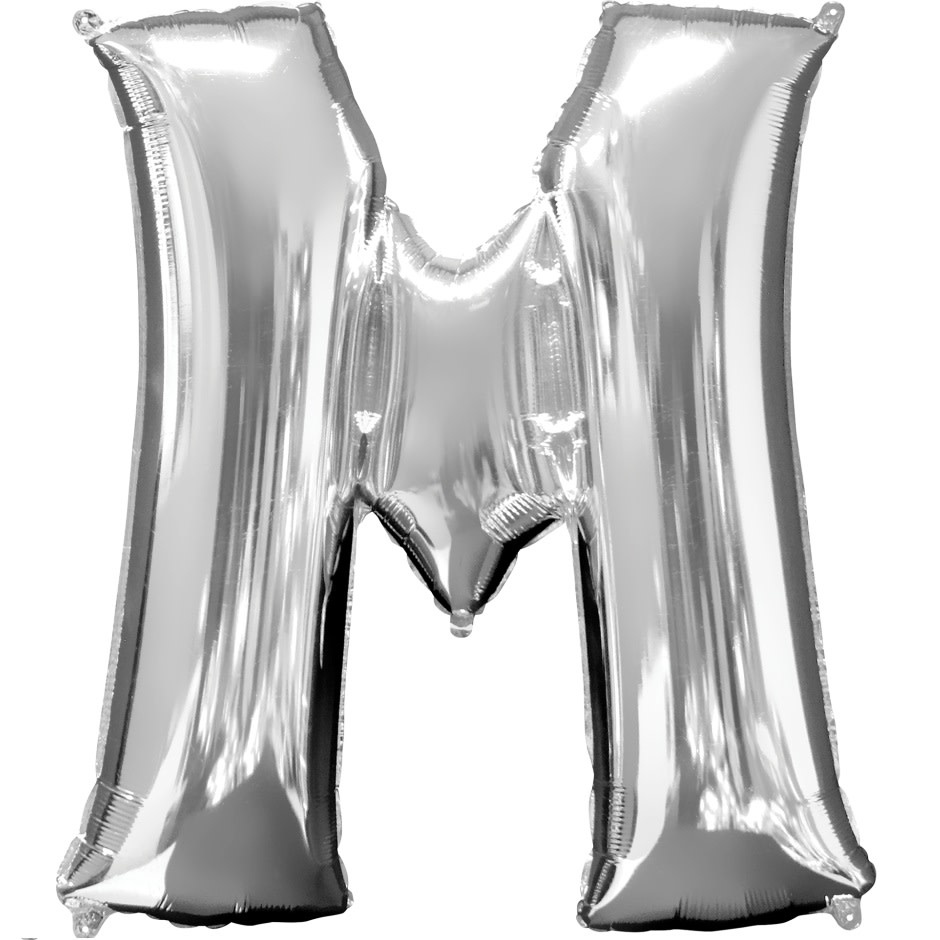 Letter "M" Mylar Balloon -32" Silver