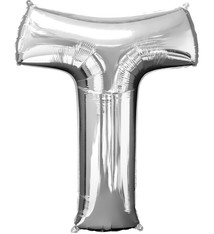 Letter "T" Mylar Balloon -32" Silver