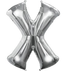 Letter "X" Mylar Balloon -32" Silver