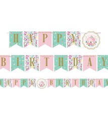 Floral Tea Party BDay Banner