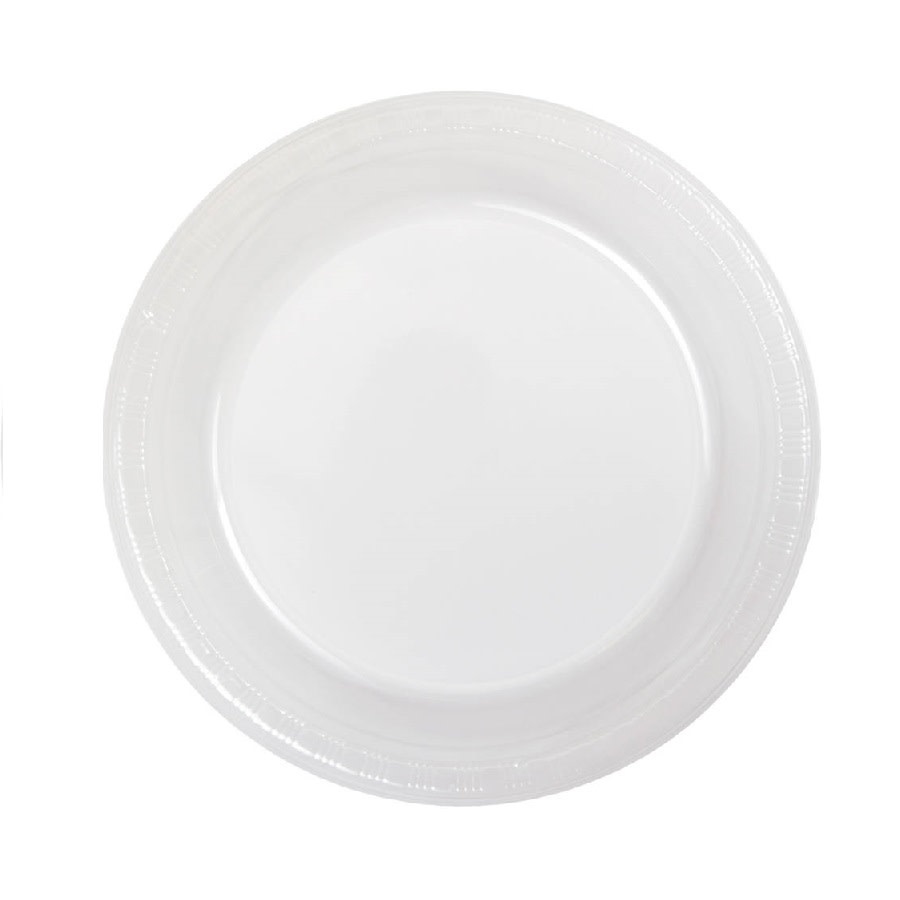 10" Round Plastic Plates, Mid Ct. - Clear