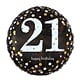 18" Mylar "21 Happy Birthday" Gold/White Dots - #69