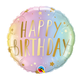 18" Mylar "Happy Birthday" Pastel Ombre - #8