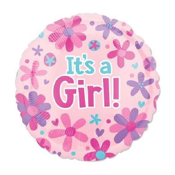 18" Mylar "It's a Girl" Floral - #263