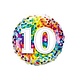 Rainbow Confetti 10th Birthday Mylar Balloon - 18"