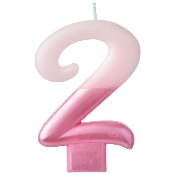 Numeral Candle #2 - Pink