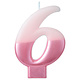 Numeral Candle #6 - Pink