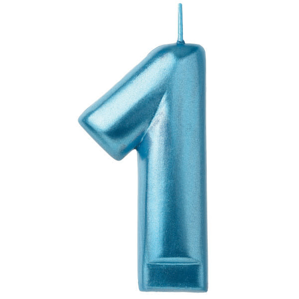 Numeral Candle #1 - Blue
