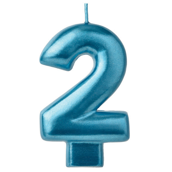 Numeral Candle #2 - Blue