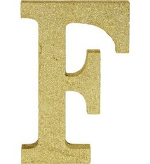 Glitter Gold Letter F Sign