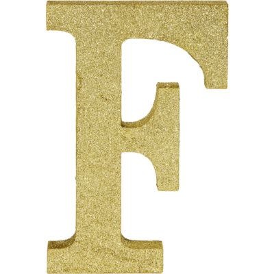 Glitter Gold Letter F Sign
