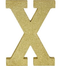 Glitter Gold Letter X Sign