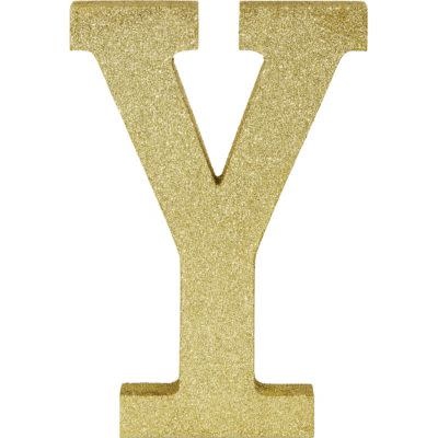 Glitter Gold Letter Y Sign