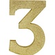Glitter Gold Number 3 Sign