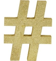 Glitter Gold # Symbol Sign