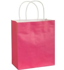 Bright Pink Solid Kraft Bag - Medium