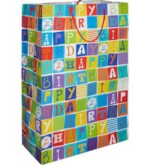 Jumbo Gift Bag - Checkerboard Birthday