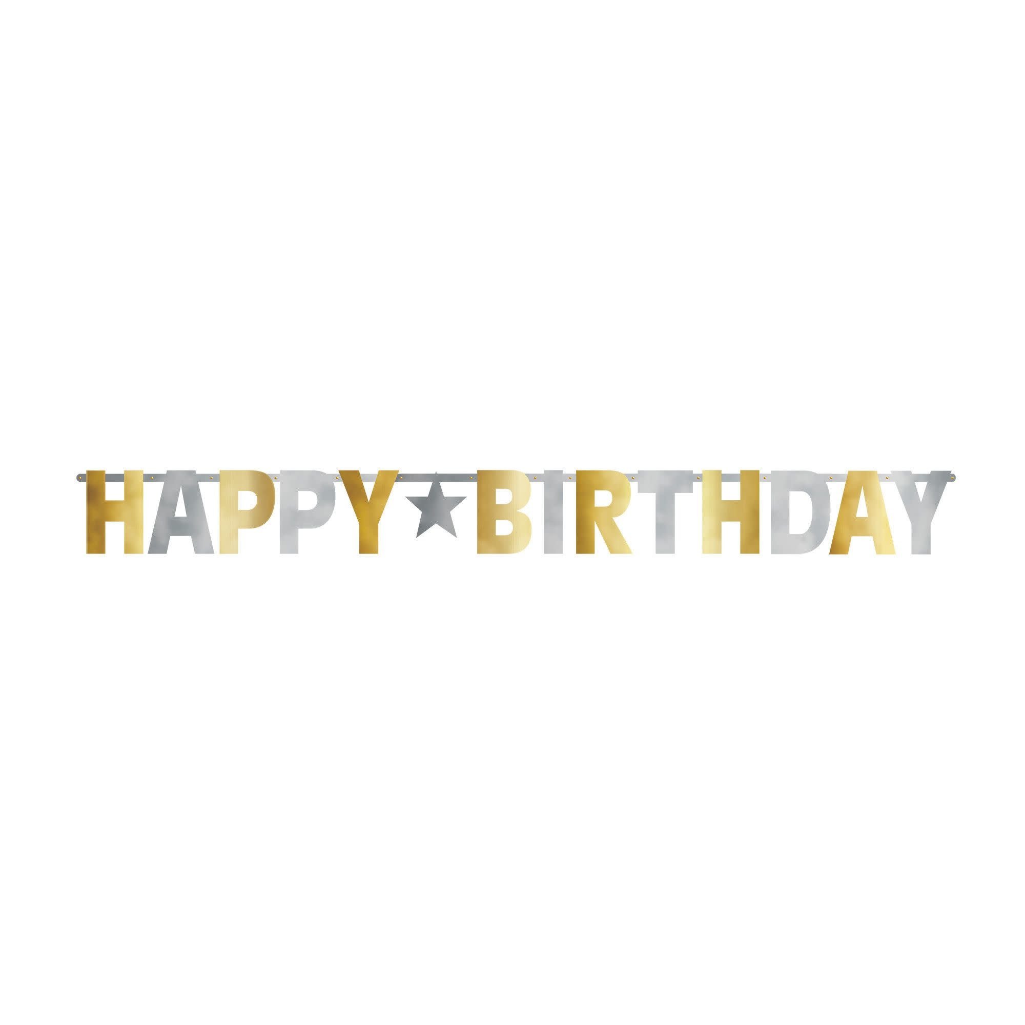 Birthday Accessories Silver & Gold Giant Letter Banner