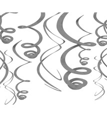 Plastic Swirl Decorations - Silver