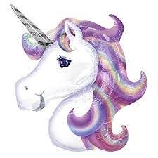 33" Pastel Unicorn Head Shape Mylar Balloon
