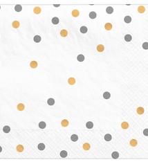 Gold/Silver Confetti Luncheon Napkins - Hot-Stamped