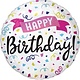 18" Mylar"Happy Birthday" Swirly Confetti - #6