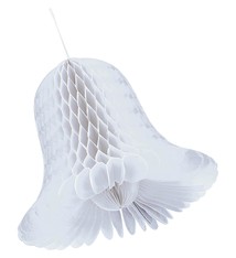 5" White Bridal Honeycomb Bells