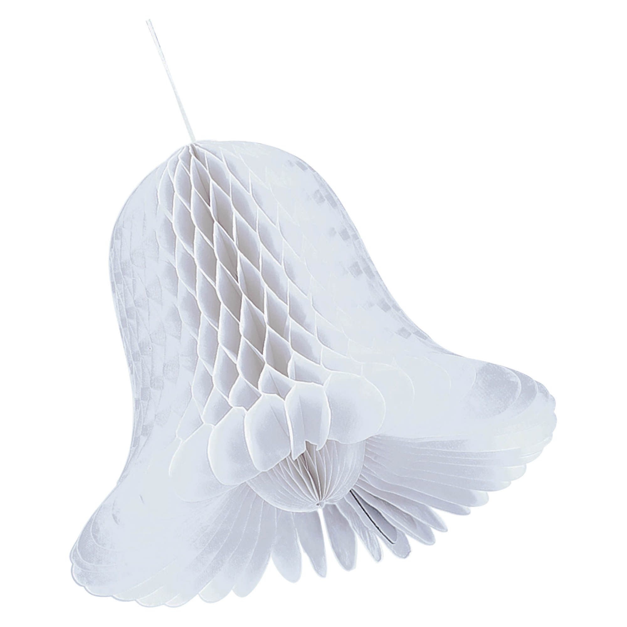9" White Bridal Honeycomb Bells