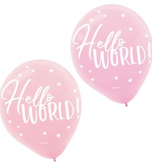 Oh Baby Girl Latex Balloons- 15 Count (Latex Only)