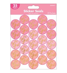 Baby Shower Sticker Seals - Girl